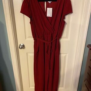 LuLaRoe Cranberry Karen Jumpsuit NWT XL